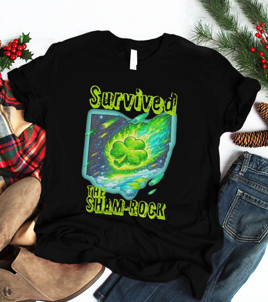 Survived The Sham Rock Meteor Clover St Patrick's Day T-Shirt