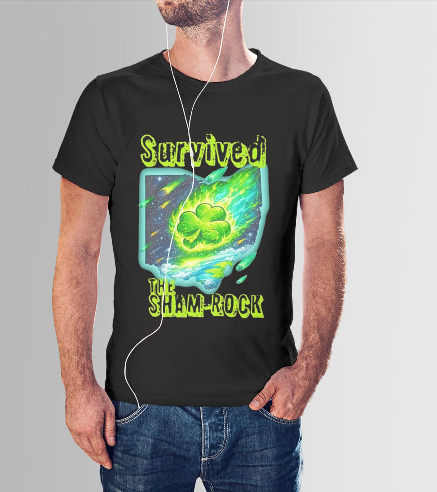 Survived The Sham Rock Meteor Clover St Patrick's Day T-Shirt