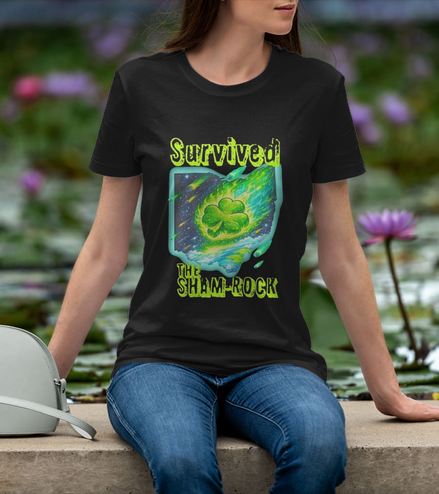 Survived The Sham Rock Meteor Clover St Patrick's Day T-Shirt