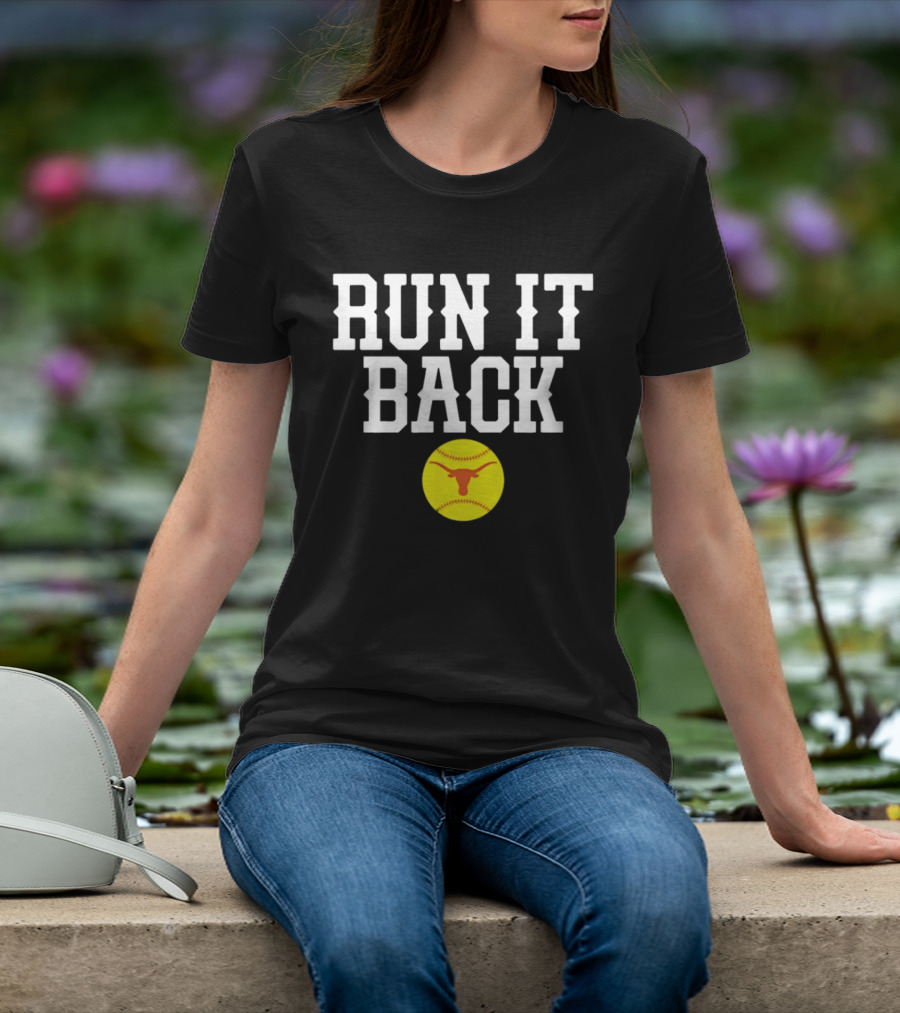 Texas Softball Run It Back Longhorn Yellow Softball T-Shirt