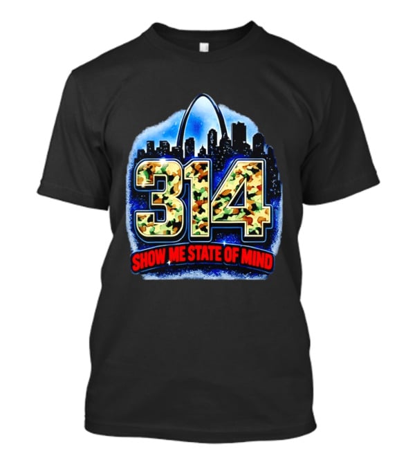 314 St Louis Camo Skyline Arch Show Me State Of Mind T-Shirt