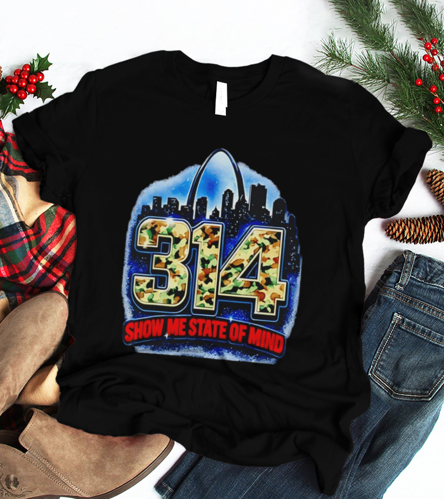 314 St Louis Camo Skyline Arch Show Me State Of Mind T-Shirt