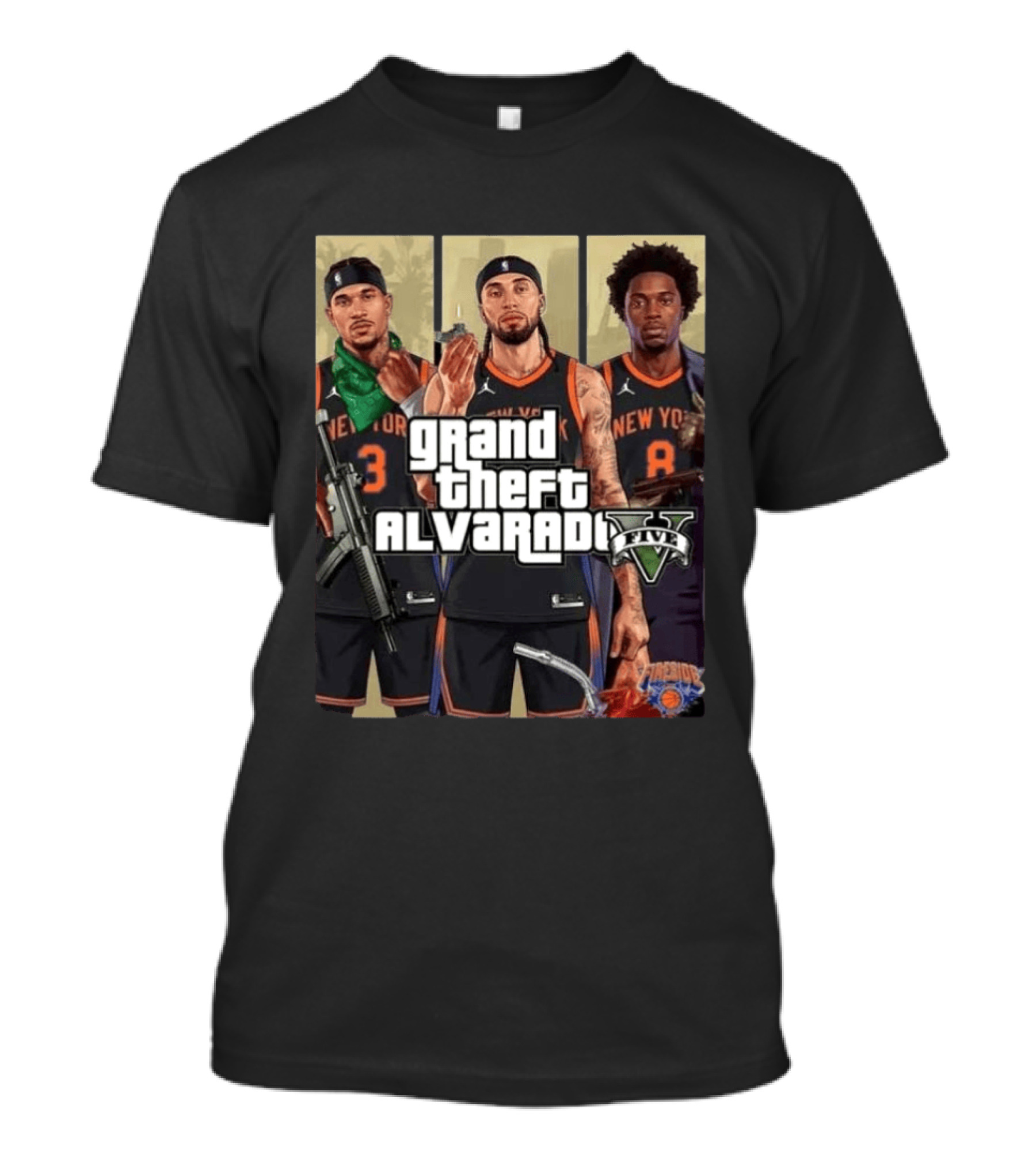 Grand Theft Alvarado Five New York Basketball T-Shirt