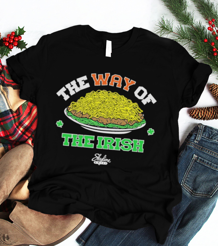 The Way Of The Irish Skyline Chili Plate With Shamrocks T-Shirt