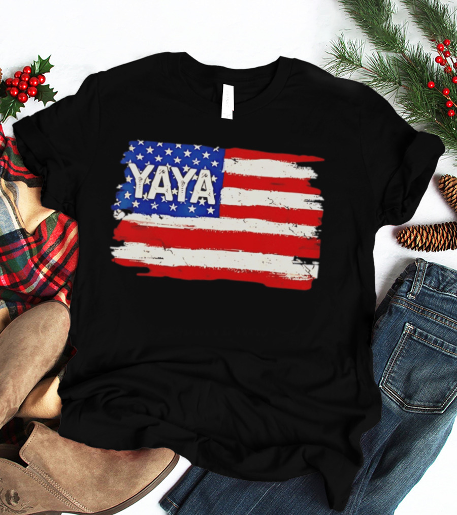 Patriotic Yaya American Flag Mother's Day Women T-Shirt