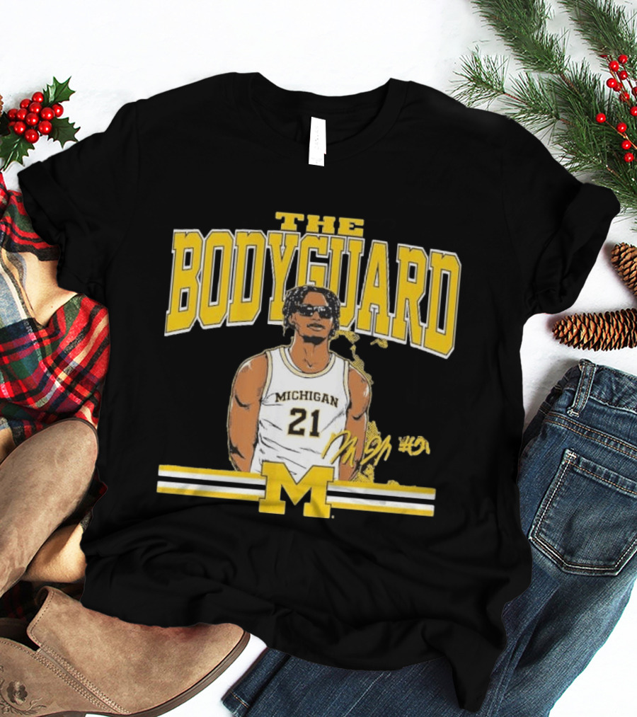 The Bodyguard Michigan Basketball 21 Morez Johnson Jr. T-Shirt