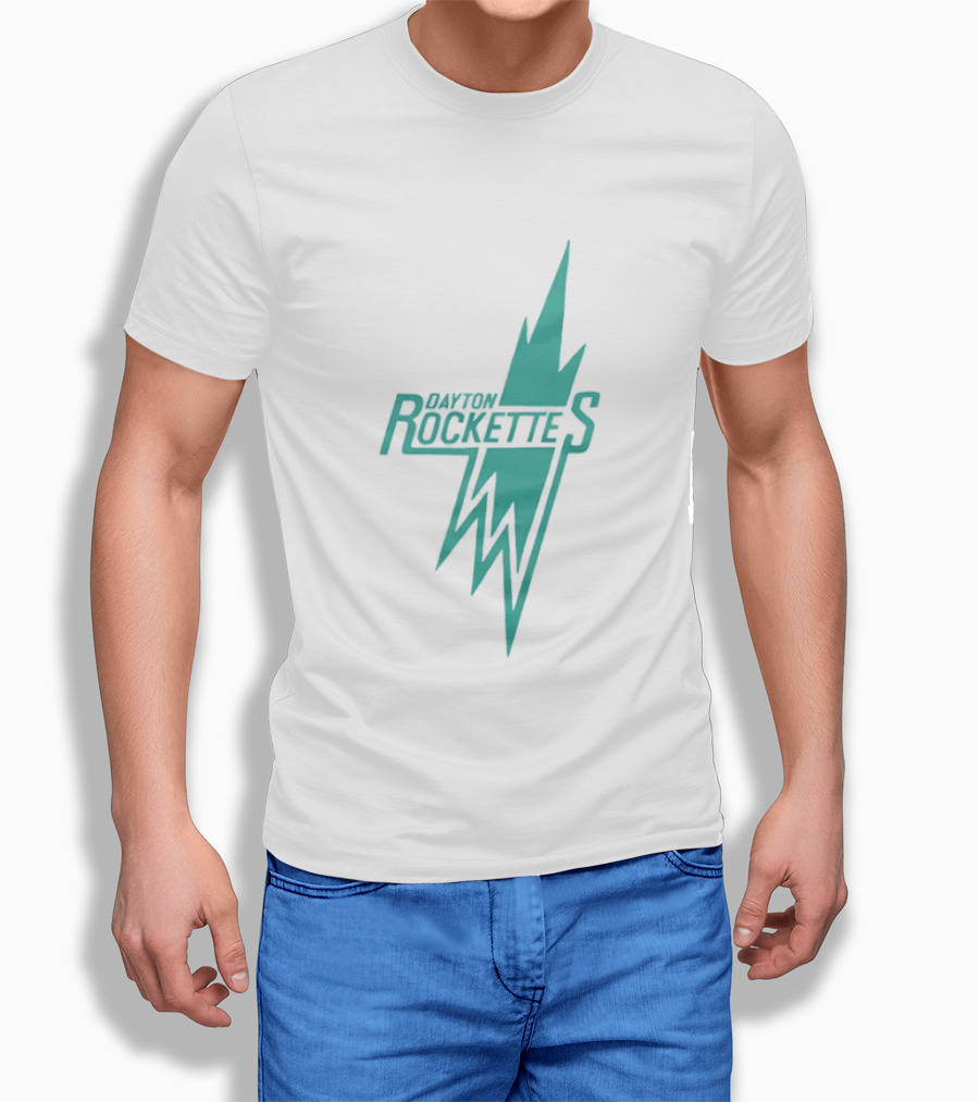 Dayton Rockettes Women's Professional Basketball League Retro Lightning Bolt T-Shirt