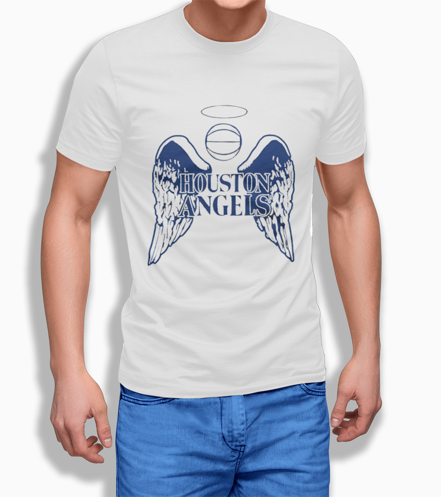 Houston Angels Women's Professional Basketball League Wings And Halo Basketball T-Shirt