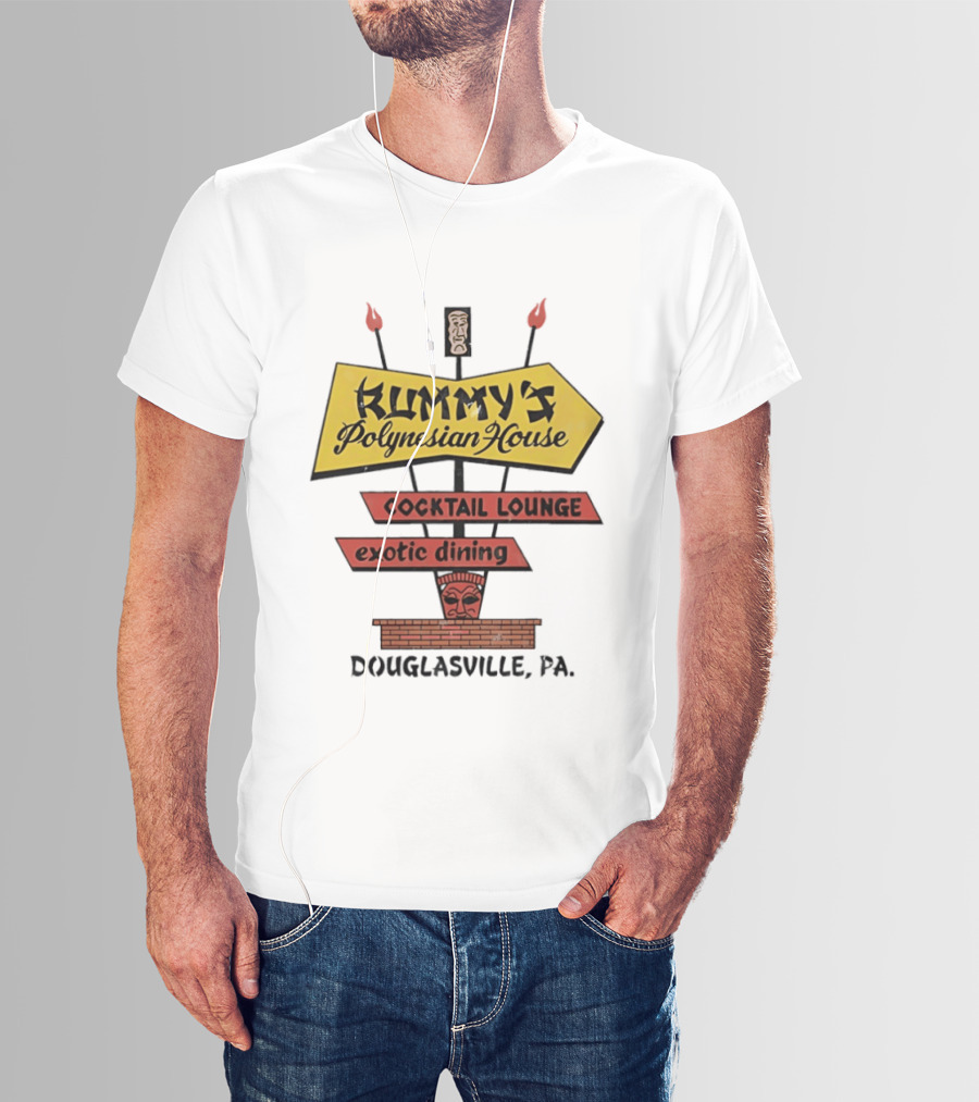 Rummy's Polynesian House Cocktail Lounge Exotic Dining Douglasville PA Tiki Bar T-Shirt