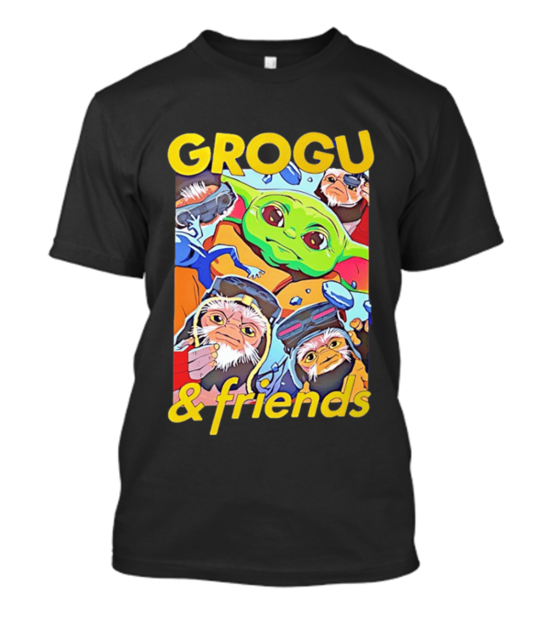 Grogu And Friends Mandalorian Movie Characters T-Shirt