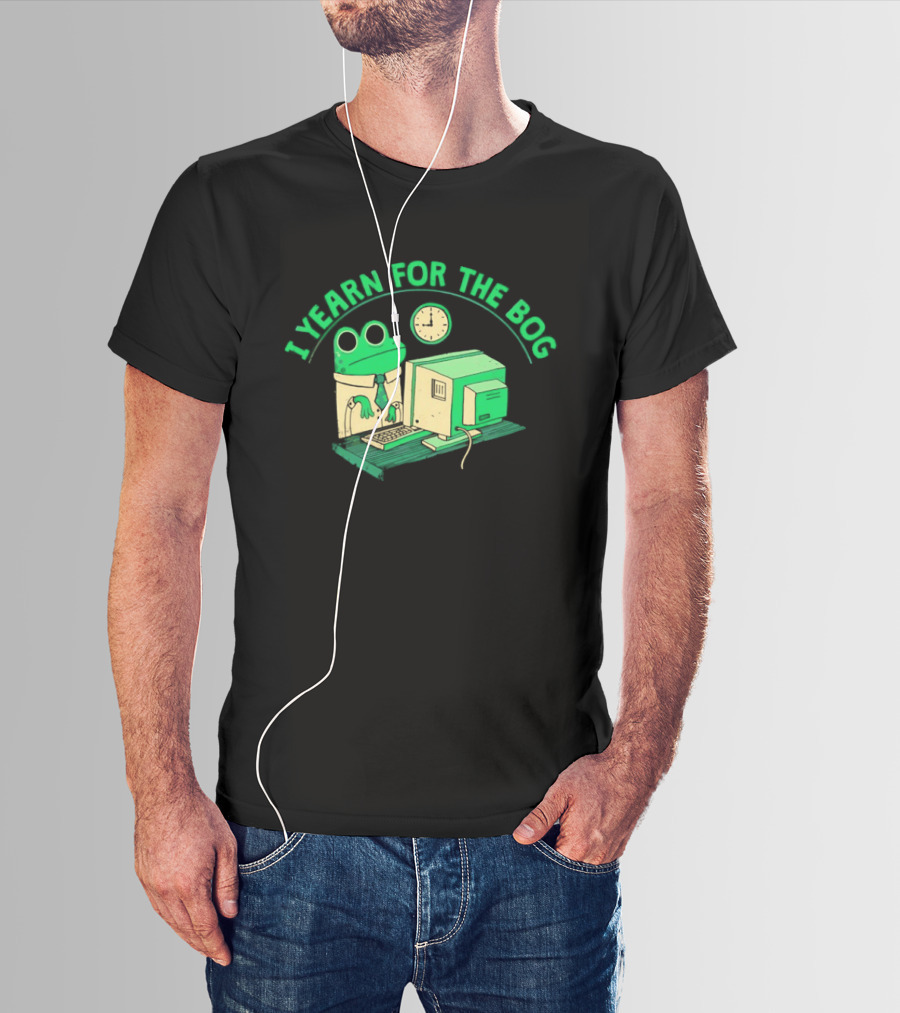 Frog Yearning For The Bog With Retro Computer Charm T-Shirt