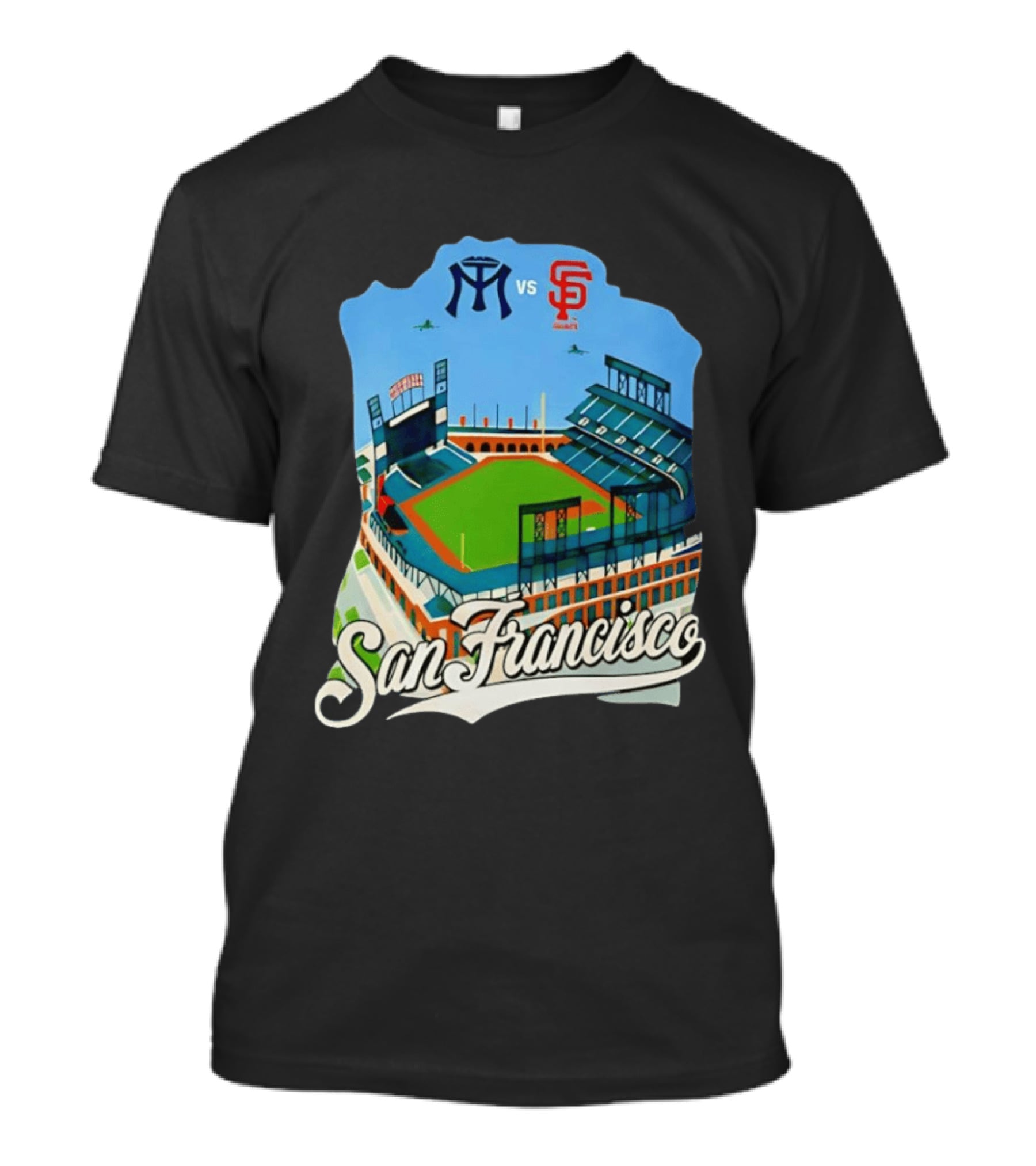 San Francisco Giants Stadium Matchup Baseball Artform T-Shirt