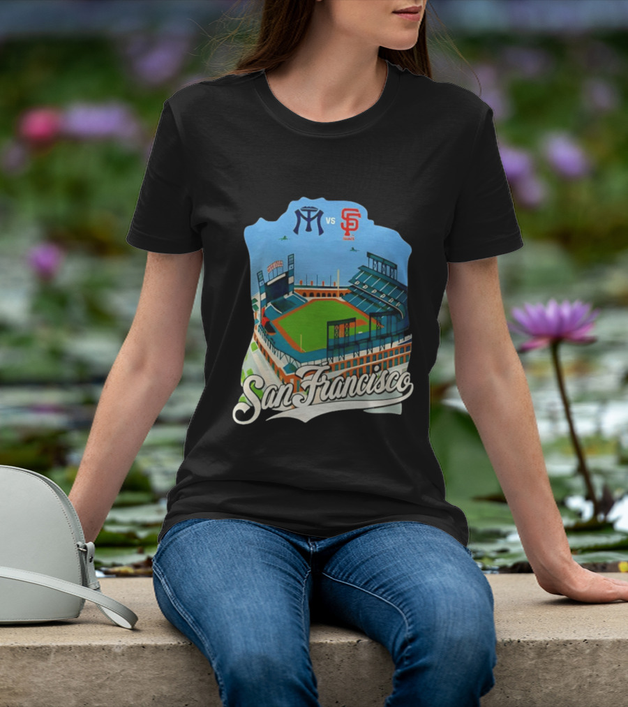 San Francisco Giants Stadium Matchup Baseball Artform T-Shirt