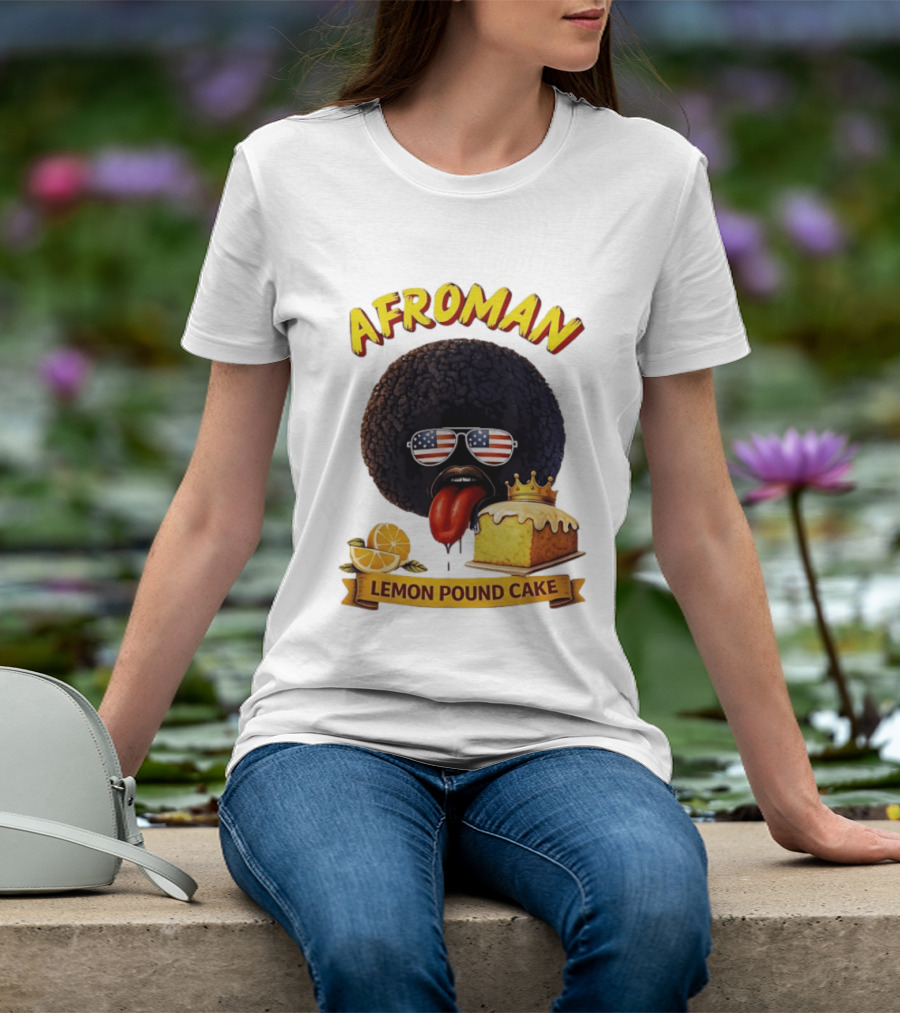 Afroman Lemon Pound Cake Sunglasses Tongue Crown Lemons T-Shirt