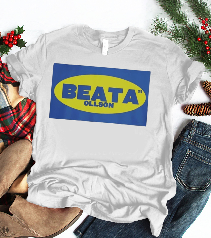 BEATA OLLSON 11 Blue Yellow Oval T-Shirt