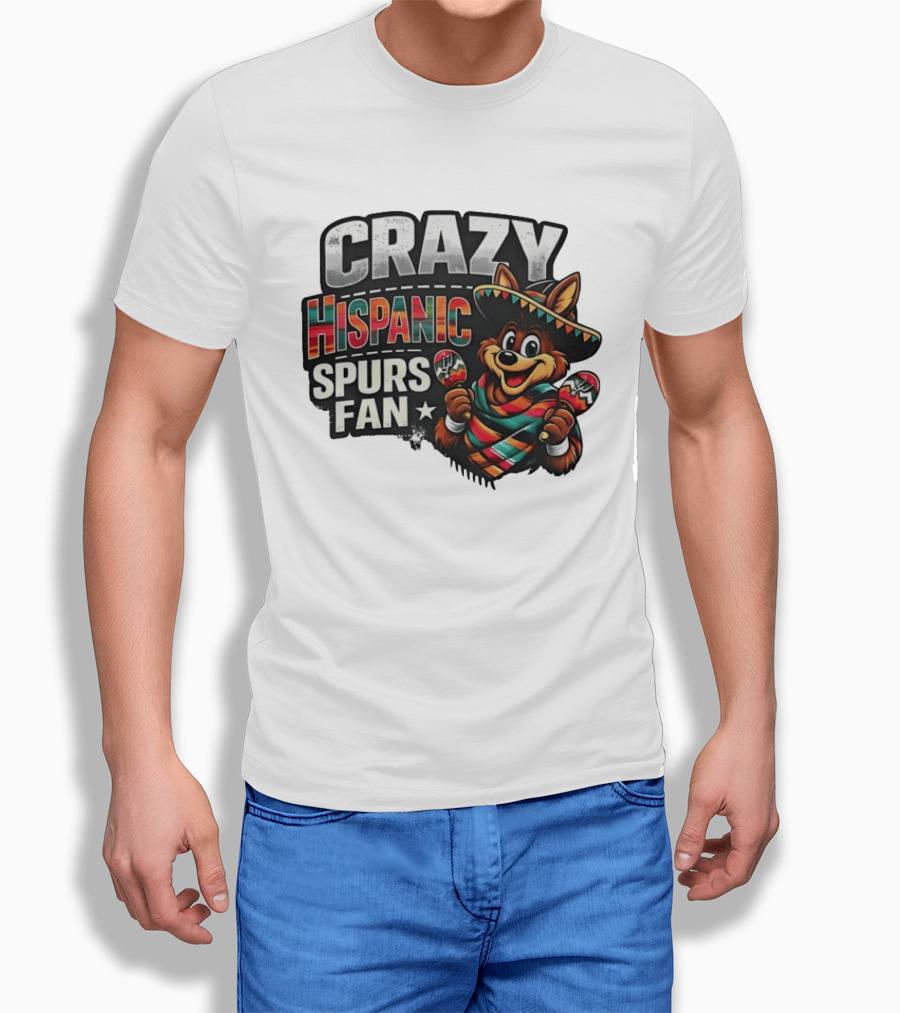 Crazy Hispanic Spurs Fan Sombrero And Maracas T-Shirt