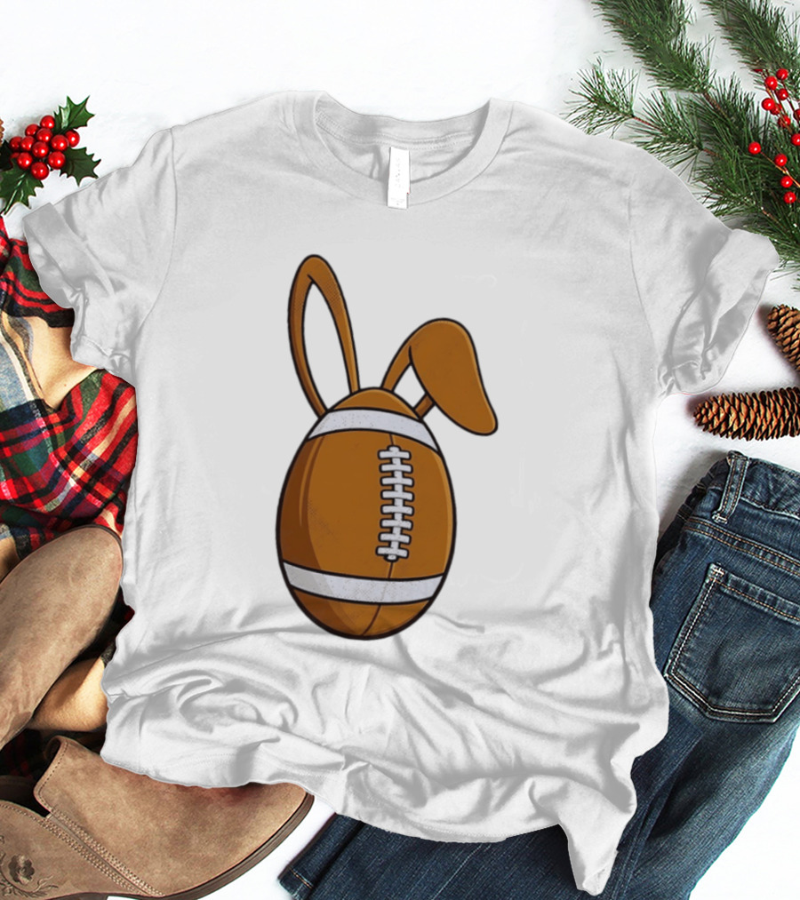 Easter Bunny Ears Football Egg Happy Easter T-Shirt