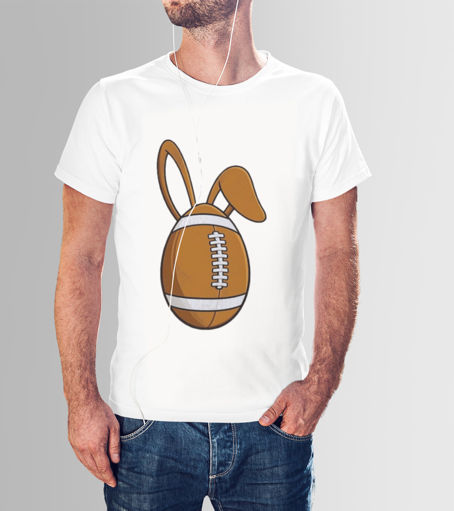 Easter Bunny Ears Football Egg Happy Easter T-Shirt