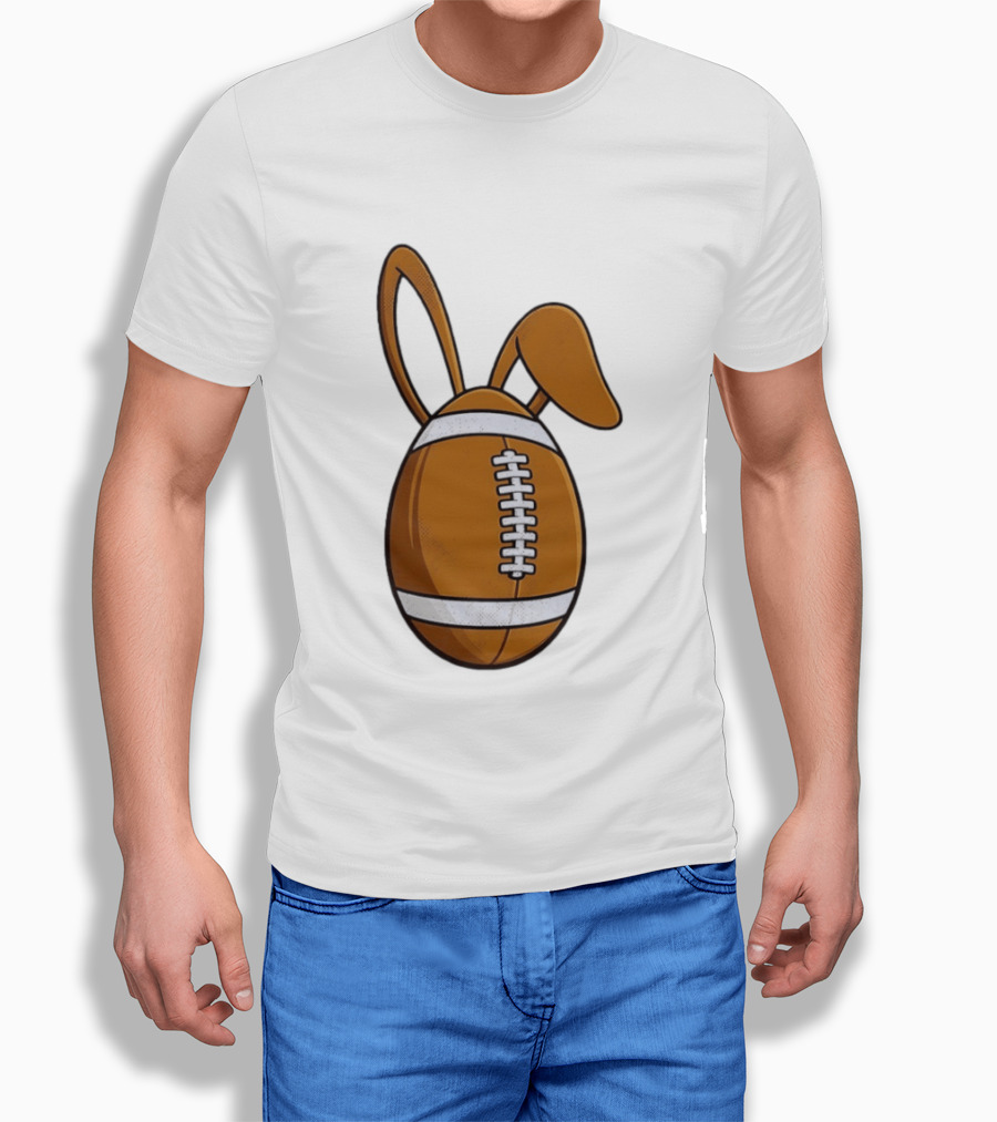 Easter Bunny Ears Football Egg Happy Easter T-Shirt