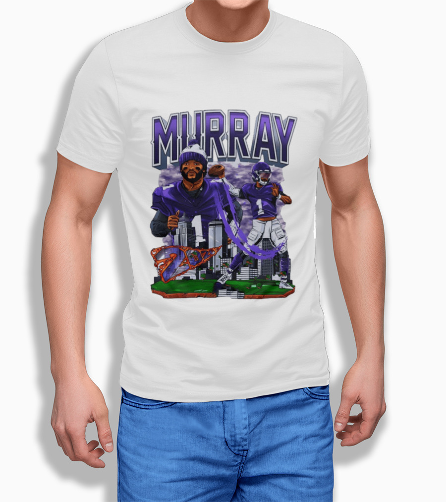 Murray 1 Baltimore Ravens 2026 City Skyline Football T-Shirt