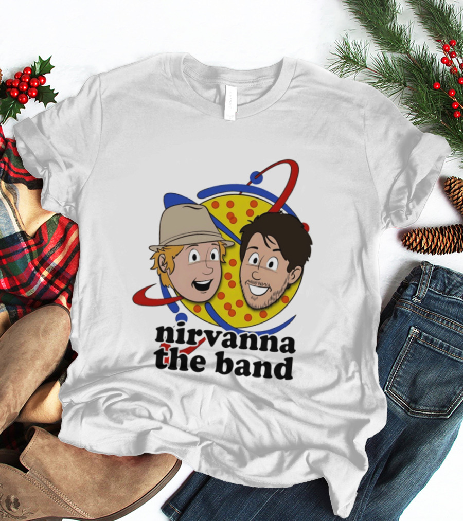 Nirvanna The Band Cartoon Characters With Animated Planetary T-Shirt