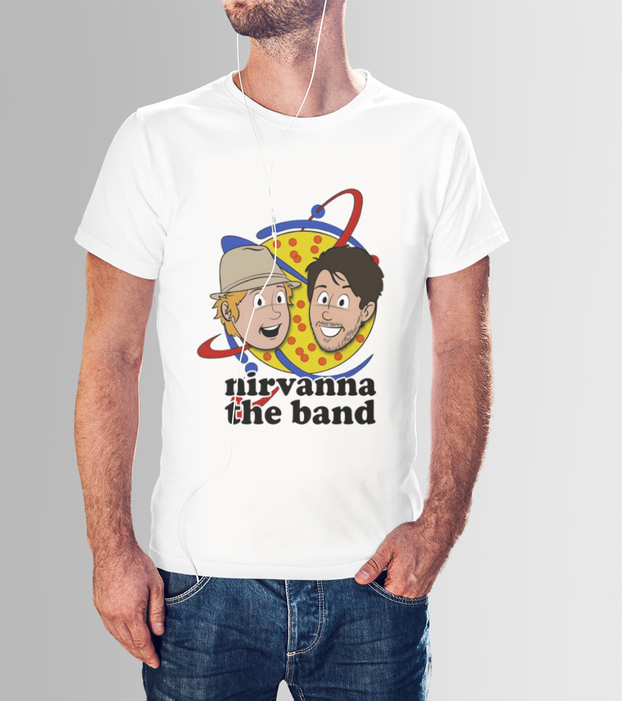 Nirvanna The Band Cartoon Characters With Animated Planetary T-Shirt