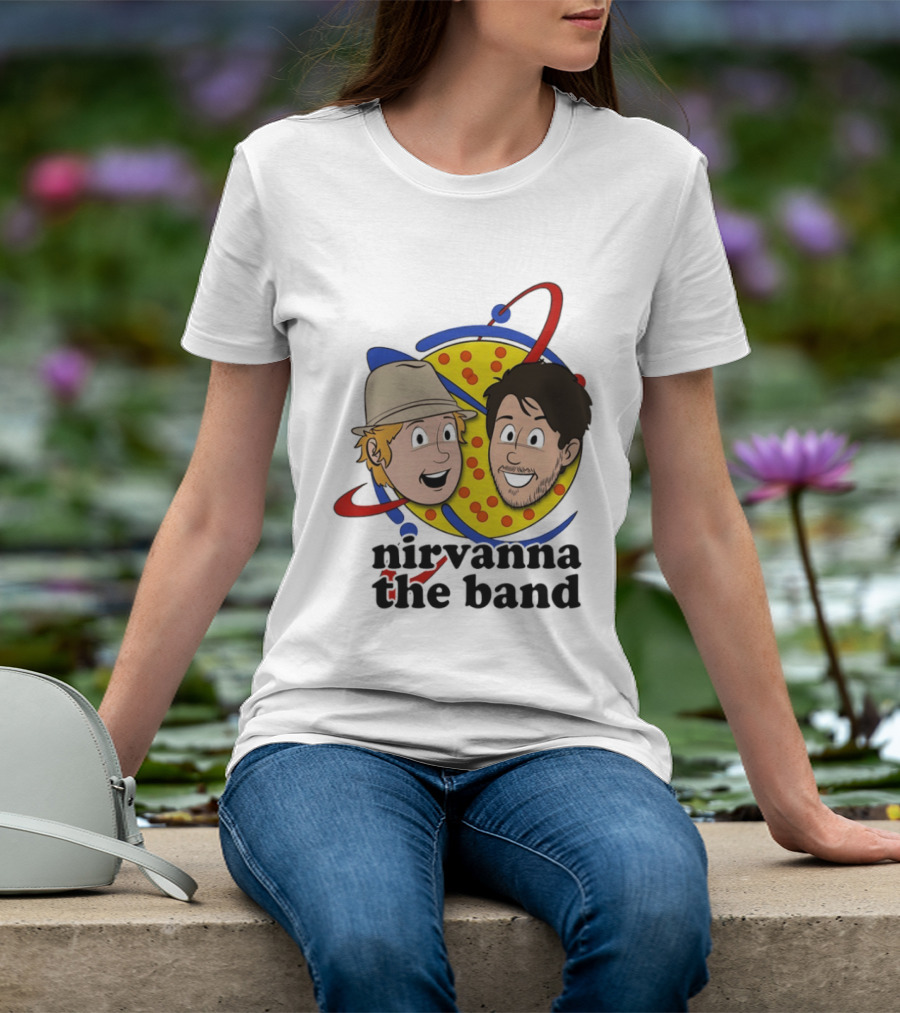 Nirvanna The Band Cartoon Characters With Animated Planetary T-Shirt