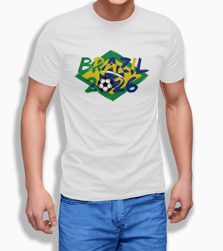 Brazil 2026 World Cup Soccer Team Flag T-Shirt