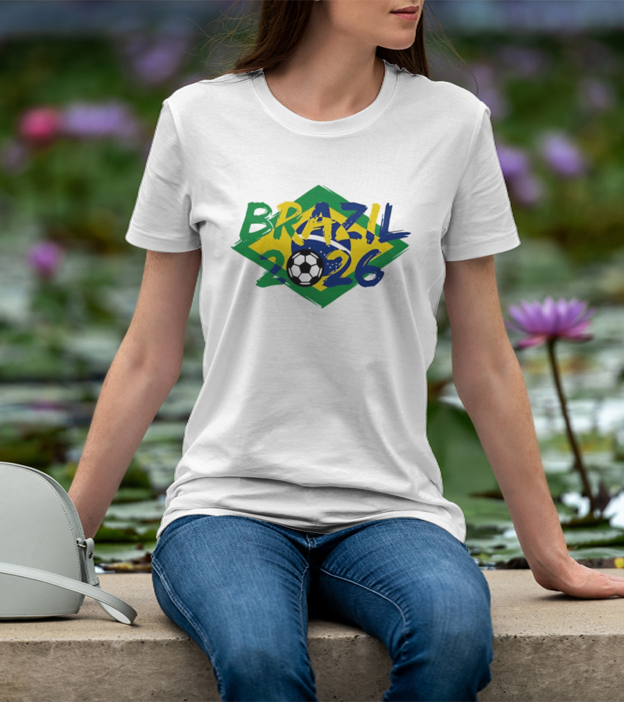 Brazil 2026 World Cup Soccer Team Flag T-Shirt