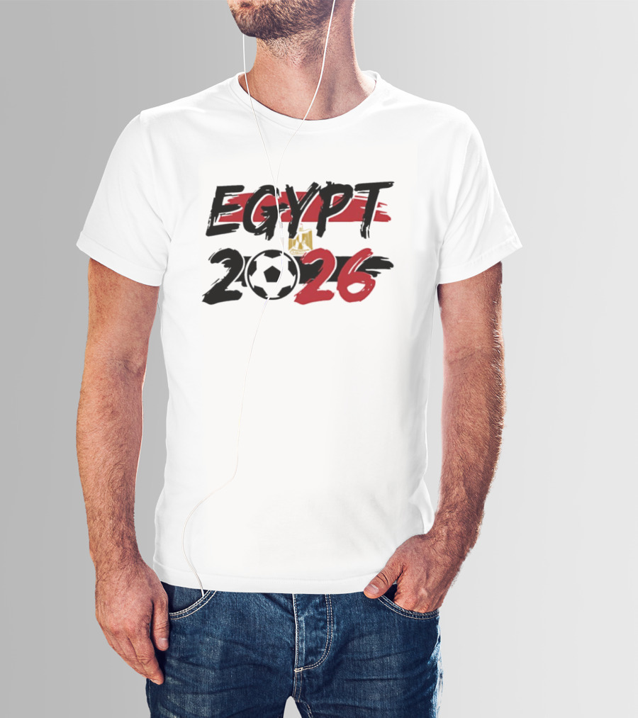 Egypt 2026 World Cup Soccer Emblem And Flag T-Shirt