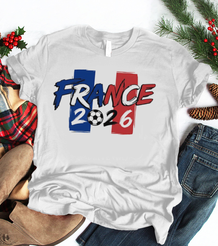 France 2026 Soccer World Cup Blue Red T-Shirt