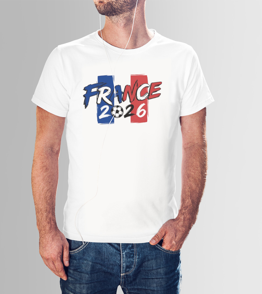 France 2026 Soccer World Cup Blue Red T-Shirt