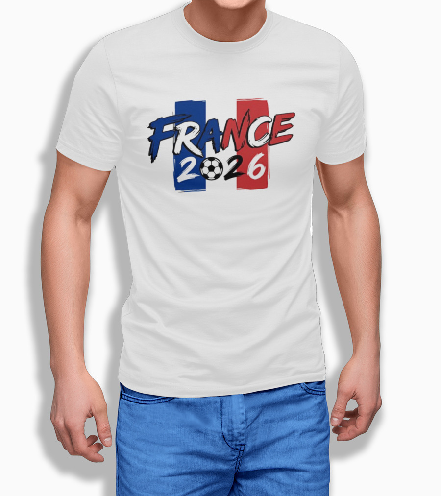 France 2026 Soccer World Cup Blue Red T-Shirt