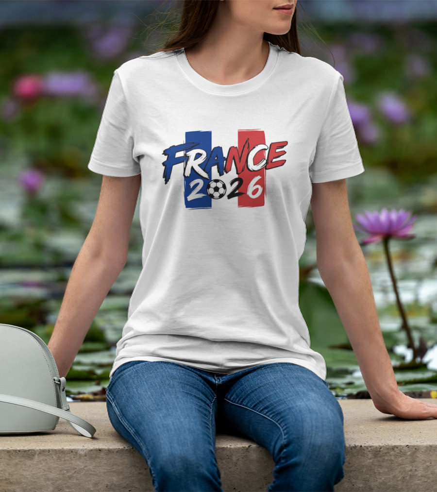 France 2026 Soccer World Cup Blue Red T-Shirt