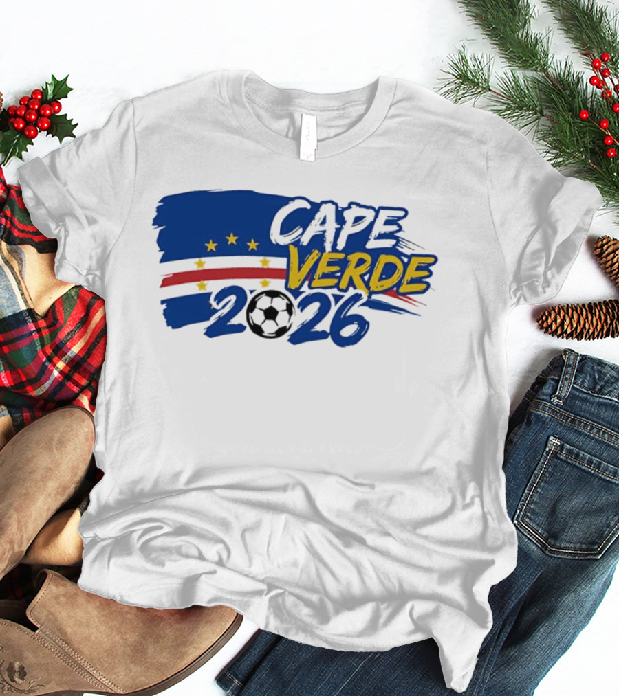 Cape Verde 2026 World Cup Soccer Stars National Team Five Stars Blue Red Banner T-Shirt