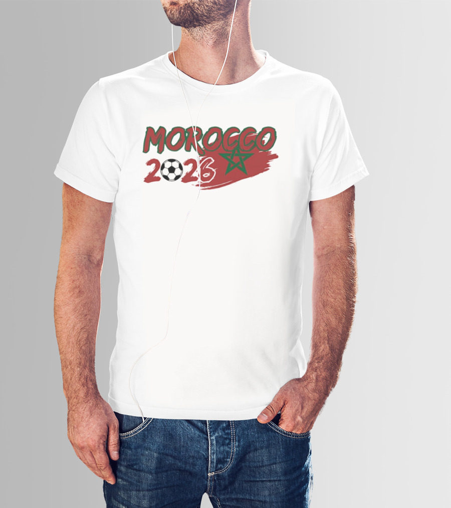 Morocco 2026 World Cup Soccer Ball Star T-Shirt