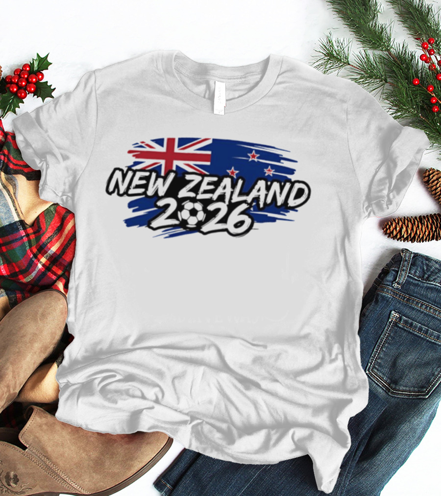 New Zealand 2026 National Team Flag And Soccer Ball T-Shirt