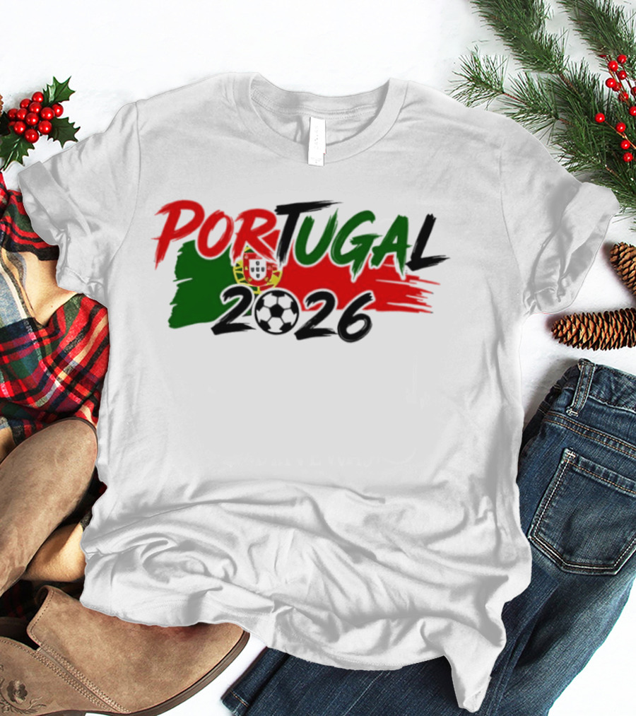 Portugal 2026 World Cup National Team Soccer Flag Crest T-Shirt