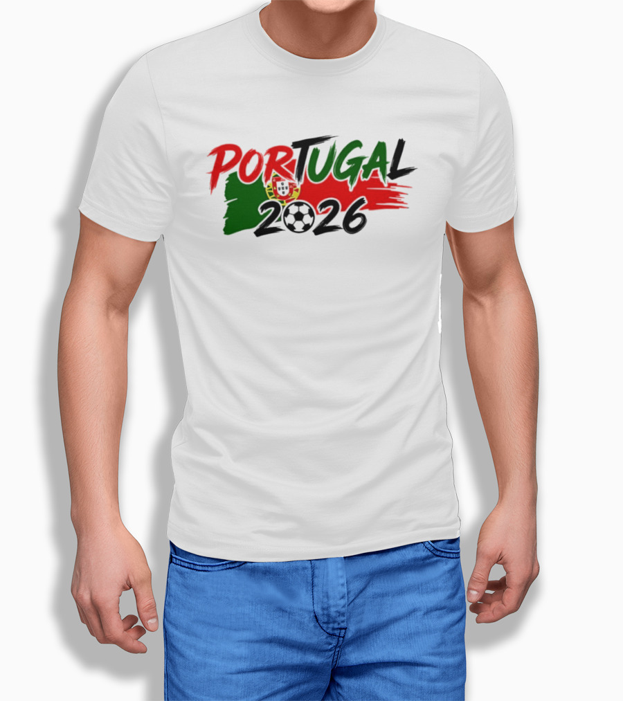 Portugal 2026 World Cup National Team Soccer Flag Crest T-Shirt