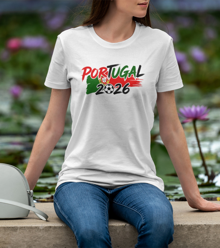 Portugal 2026 World Cup National Team Soccer Flag Crest T-Shirt