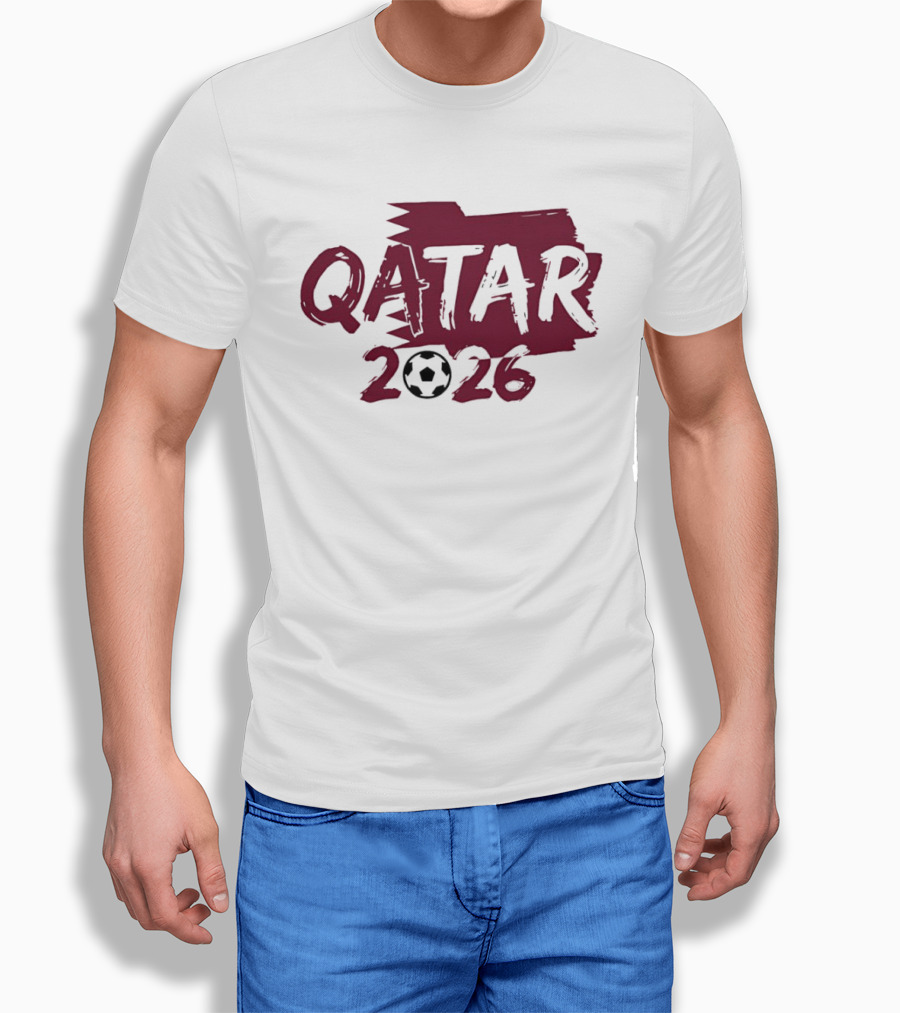 Qatar 2026 Soccer Celebration With Football T-Shirt