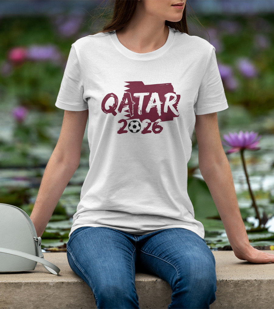 Qatar 2026 Soccer Celebration With Football T-Shirt