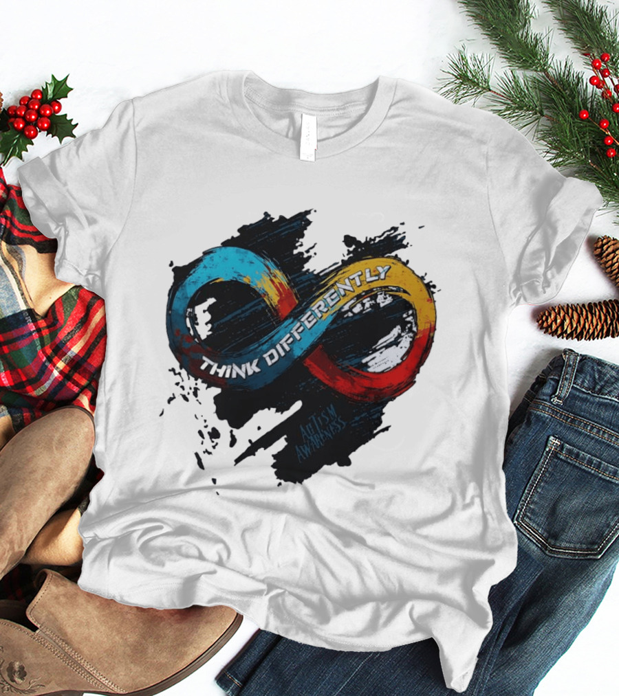 Think Differently Infinity Symbol Autism Awareness T-Shirt