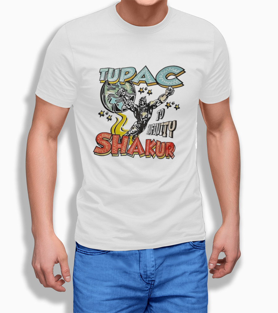 Tupac Shakur To Infinity Comic Style Superhero Image T-Shirt