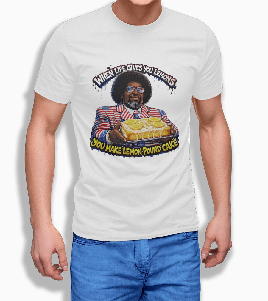 When Life Gives You Lemons You Make Lemon Pound Cake Patriotic Suit And Sunglasses T-Shirt