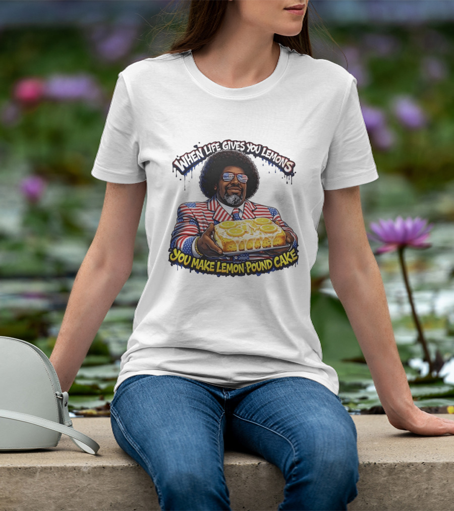 When Life Gives You Lemons You Make Lemon Pound Cake Patriotic Suit And Sunglasses T-Shirt