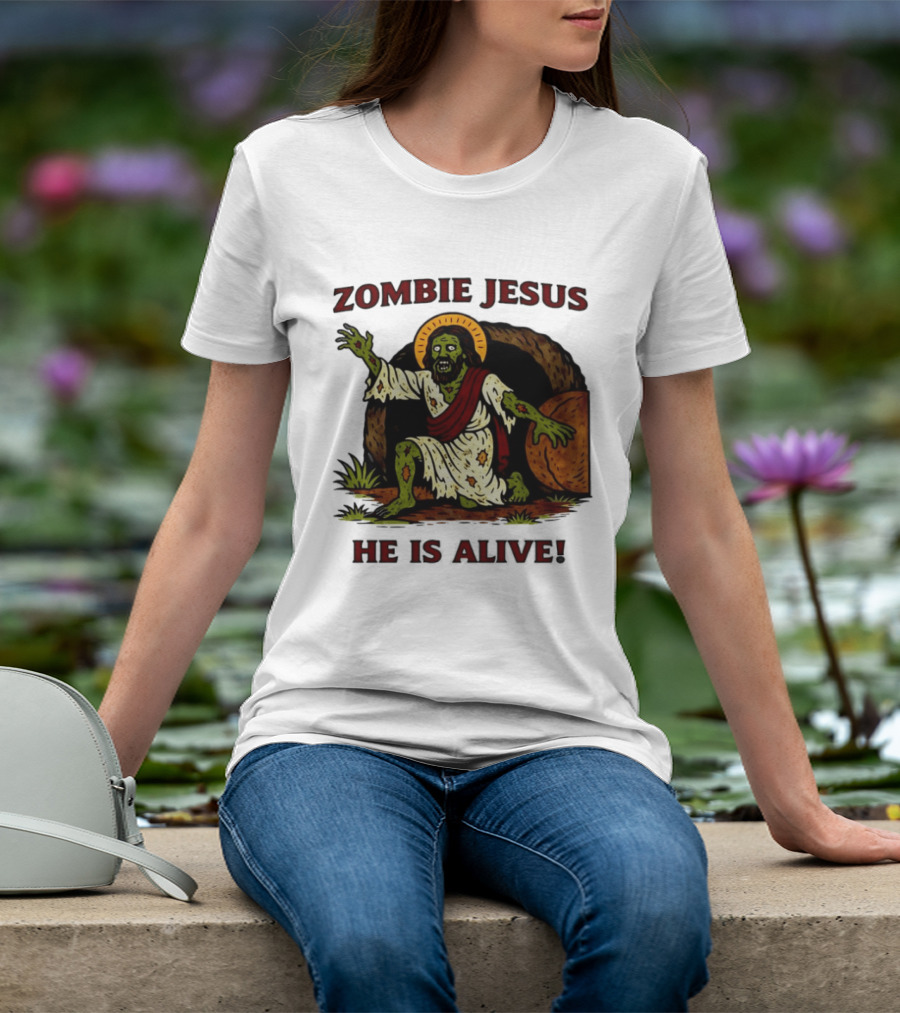 Zombie Jesus He Is Alive Resurrection Meme T-Shirt
