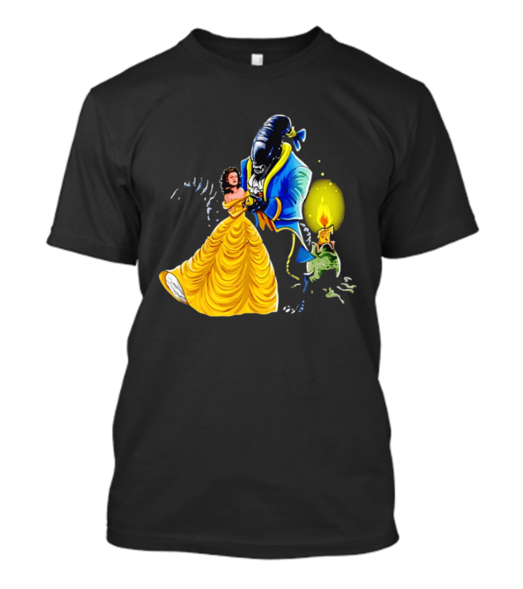 Belle Beauty And The Xenomorph Alien Monster Dance Candelabra T-Shirt