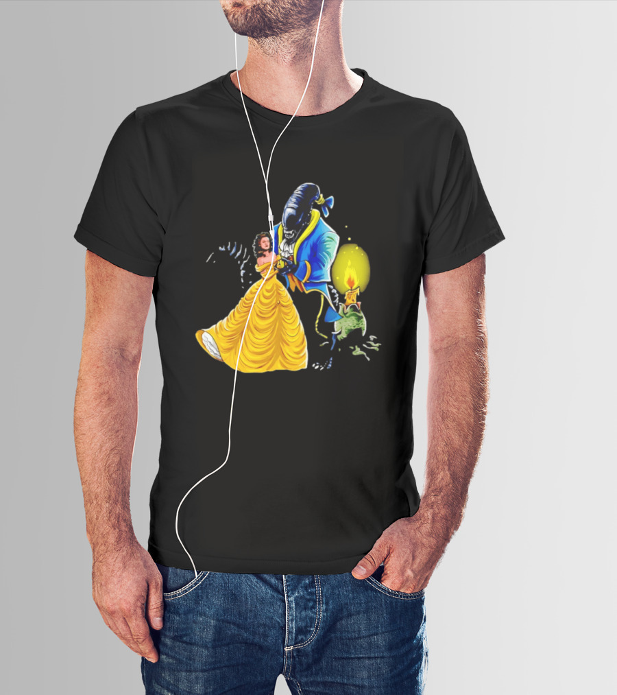 Belle Beauty And The Xenomorph Alien Monster Dance Candelabra T-Shirt