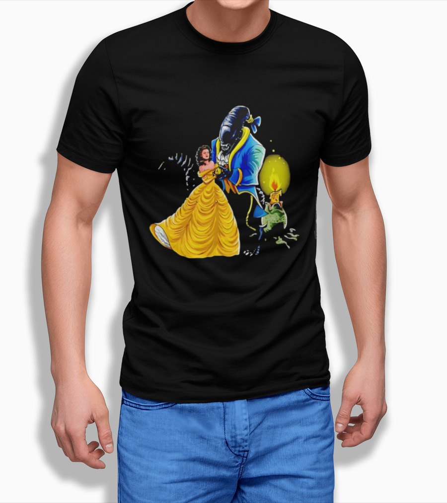 Belle Beauty And The Xenomorph Alien Monster Dance Candelabra T-Shirt